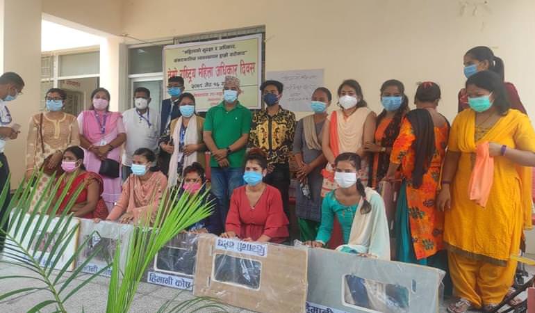 Relief materials in Bungmati, Kathmandu